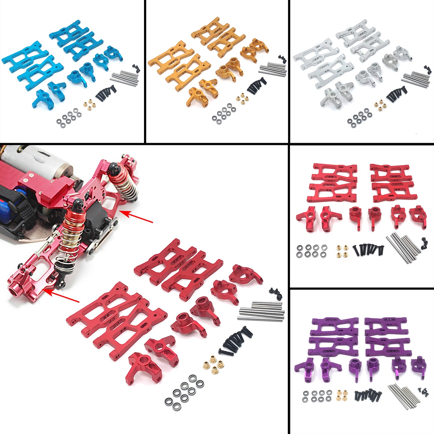 Metal Full Set RC Parts Kit For Wltoys 144001 144002 124016 124017 124018 124019
