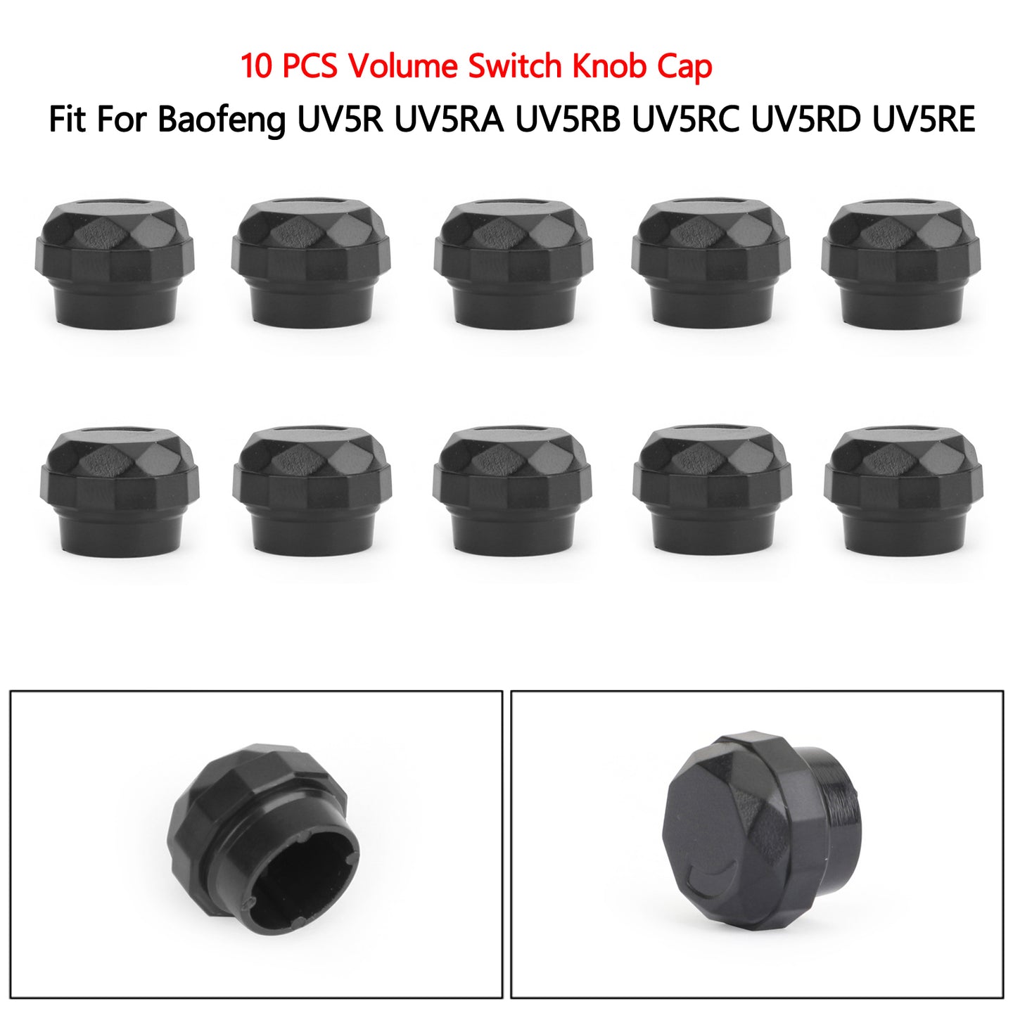 10x Volume Switch Knob Replace Cap for Baofeng UV5R UV5RA UV5RB UV5RC UV5RD 5RE
