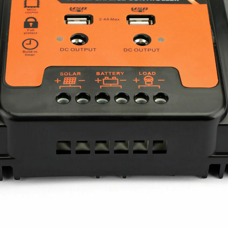 Battery Panel Dual USB 12/24V Solar Charger Controller 70A Regulator