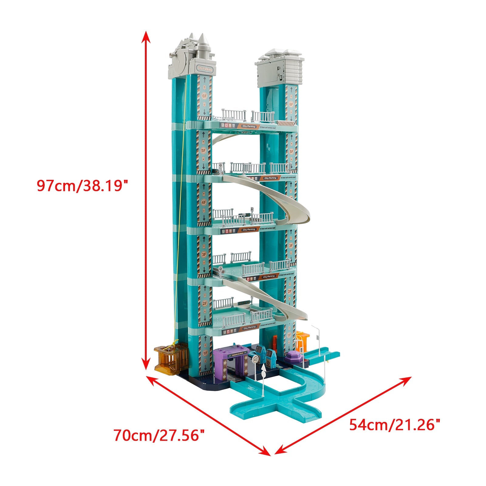 Kids Parking Garage Playset, 6 Floors, Hand-Crank Lift, 2 Cars, Ages 3-8 (Copy)