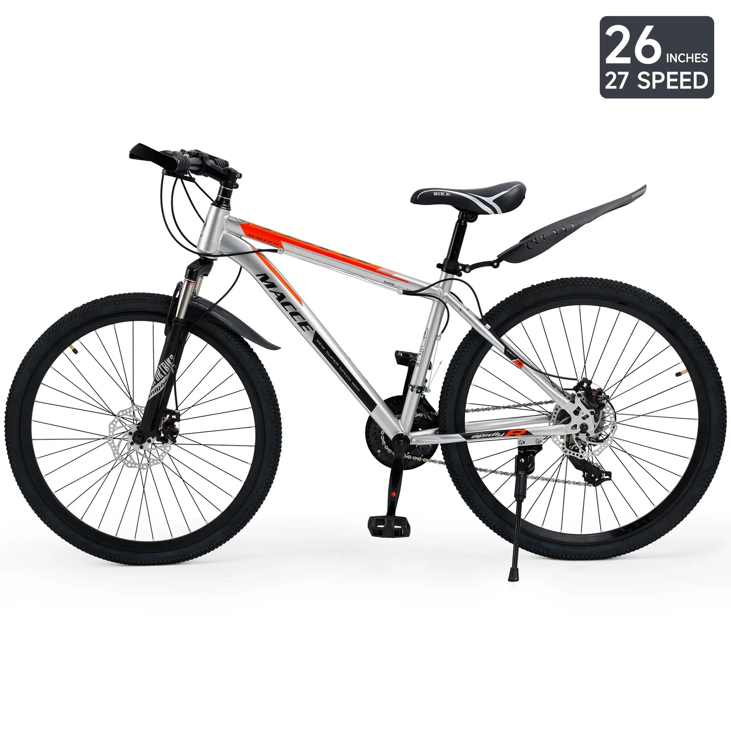Silver 26 inch wheels 27 speed double disc brake mountain bike (Copy)