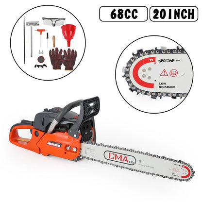 20inch 68CC Gasoline Chainsaw Cutting Wood Gas Sawing