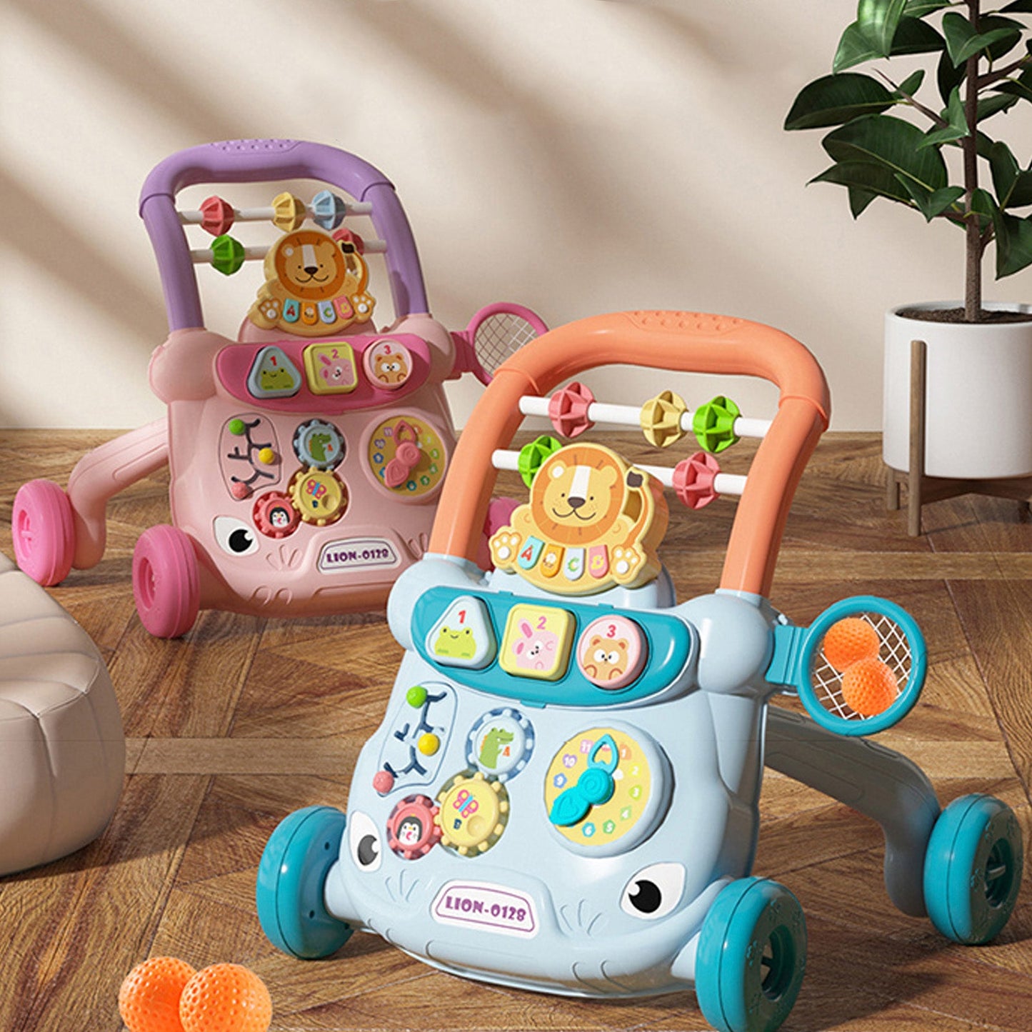 Baby Walker Sit and Stand Push Learning Toys Speed Adjustable Musical Activity Center with water tank for 6 Month and up