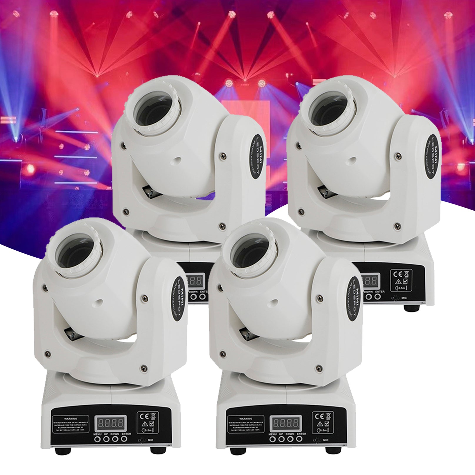 4 Pcs Moving Head 120W 8Gobo Stage Lighting RGBW LED DJ DMX Beam Bar Party Light