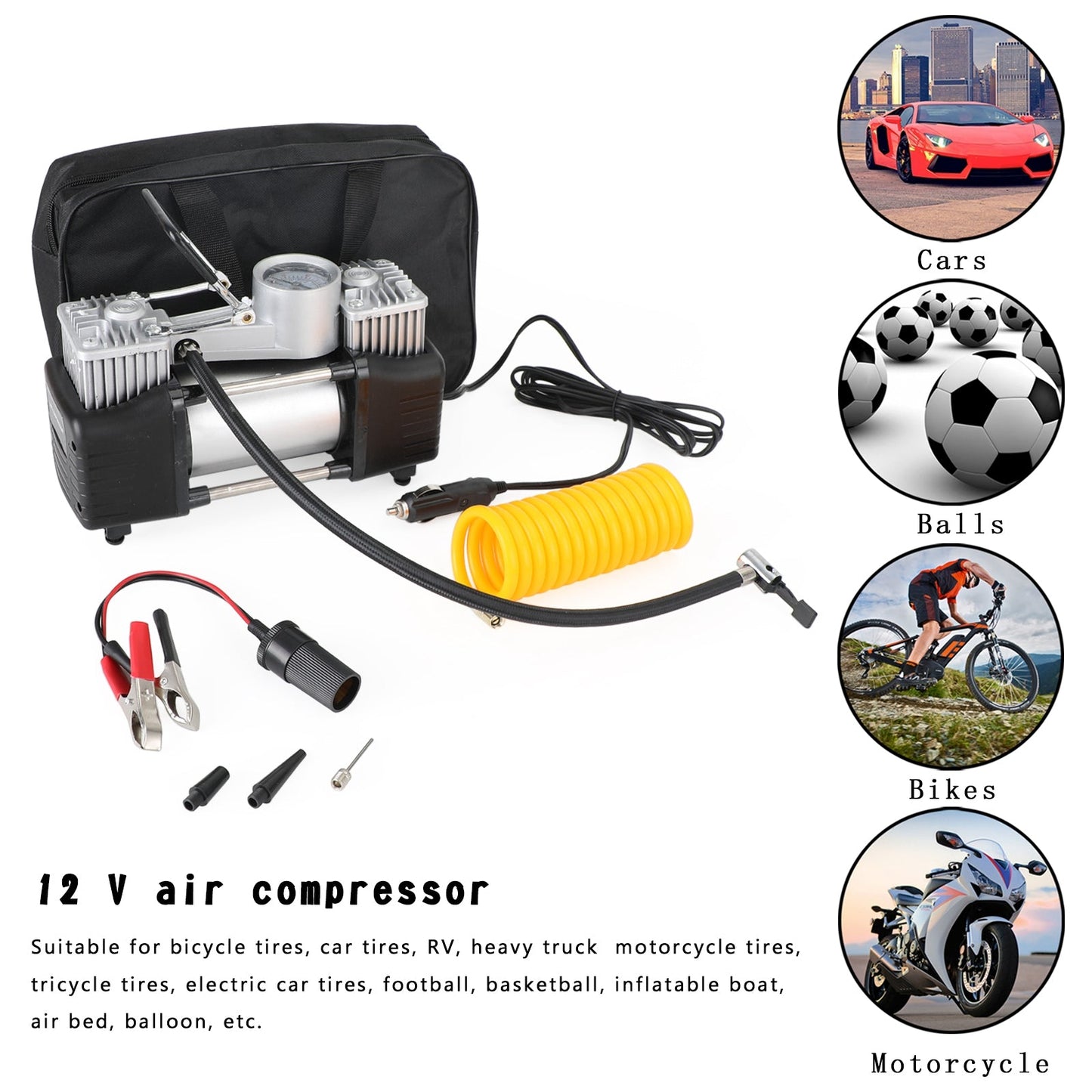 12V 150PSI Heavy Duty Air Compressor Pump Inflator Auto Car Truck Compressor