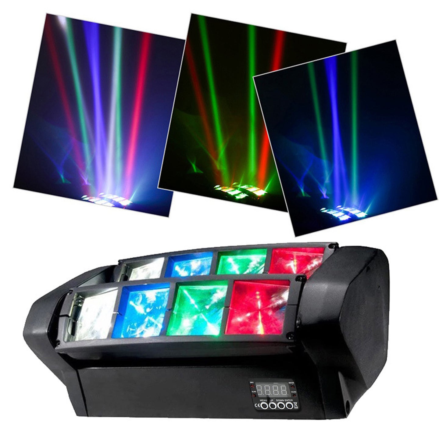 80W RGBW LED Spider Moving Head Stage Light – 8 LED, DMX for DJ, Disco, Party & Stage