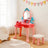 Toddler Makeup Table with Mirror and Chair Kids Vanity Set with Blowdryer for 3+