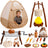 Kids Camping Set with Tent 34Pcs Camping Pretend Play Set with Light-Up Campfire