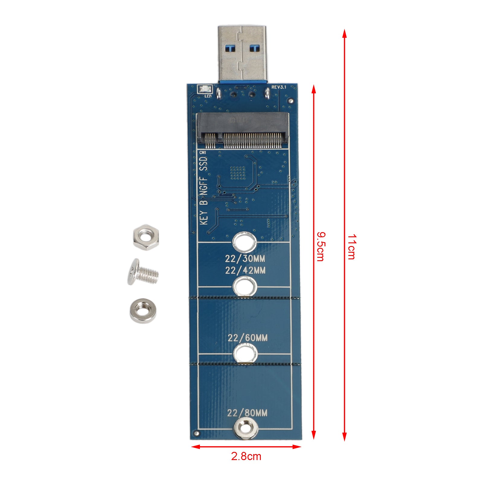 M.2 to USB Adapter SATA Protocol Support 2230 2242 2260 2280 for Windows MAC OS