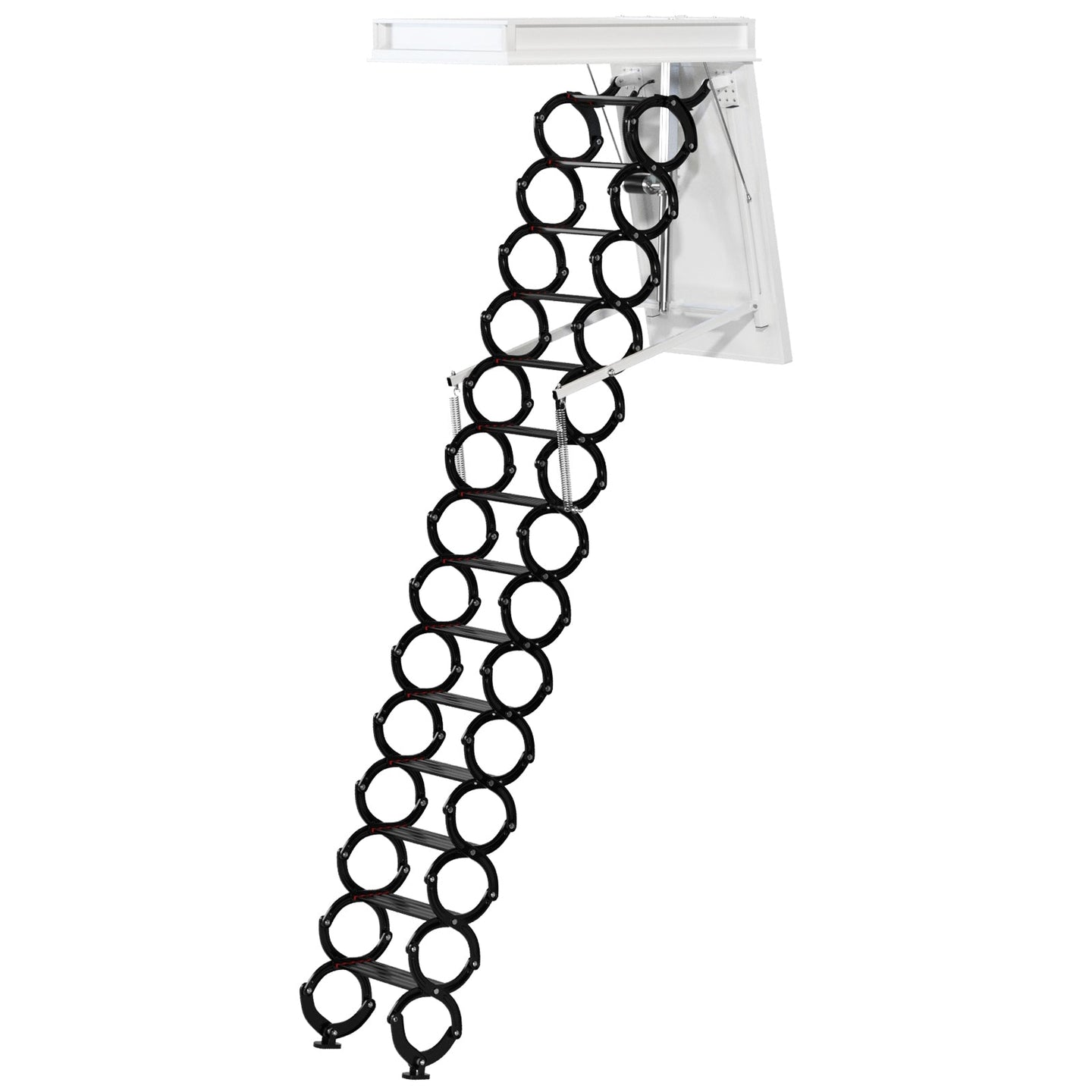 Electric Folding Attic Ladder, 13-Step for up to 11.8ft Ceilings, Fits 35" x 27.5" Opening, 500 lbs Capacity (Black)