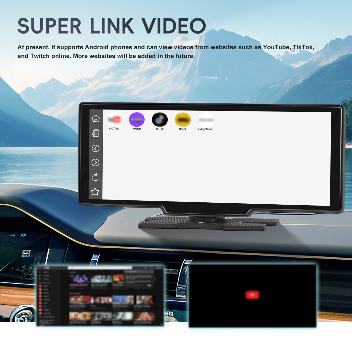 10.26inch HD Car Display CarPlay Car Navigation all-in-one Machine 12 LED Camera