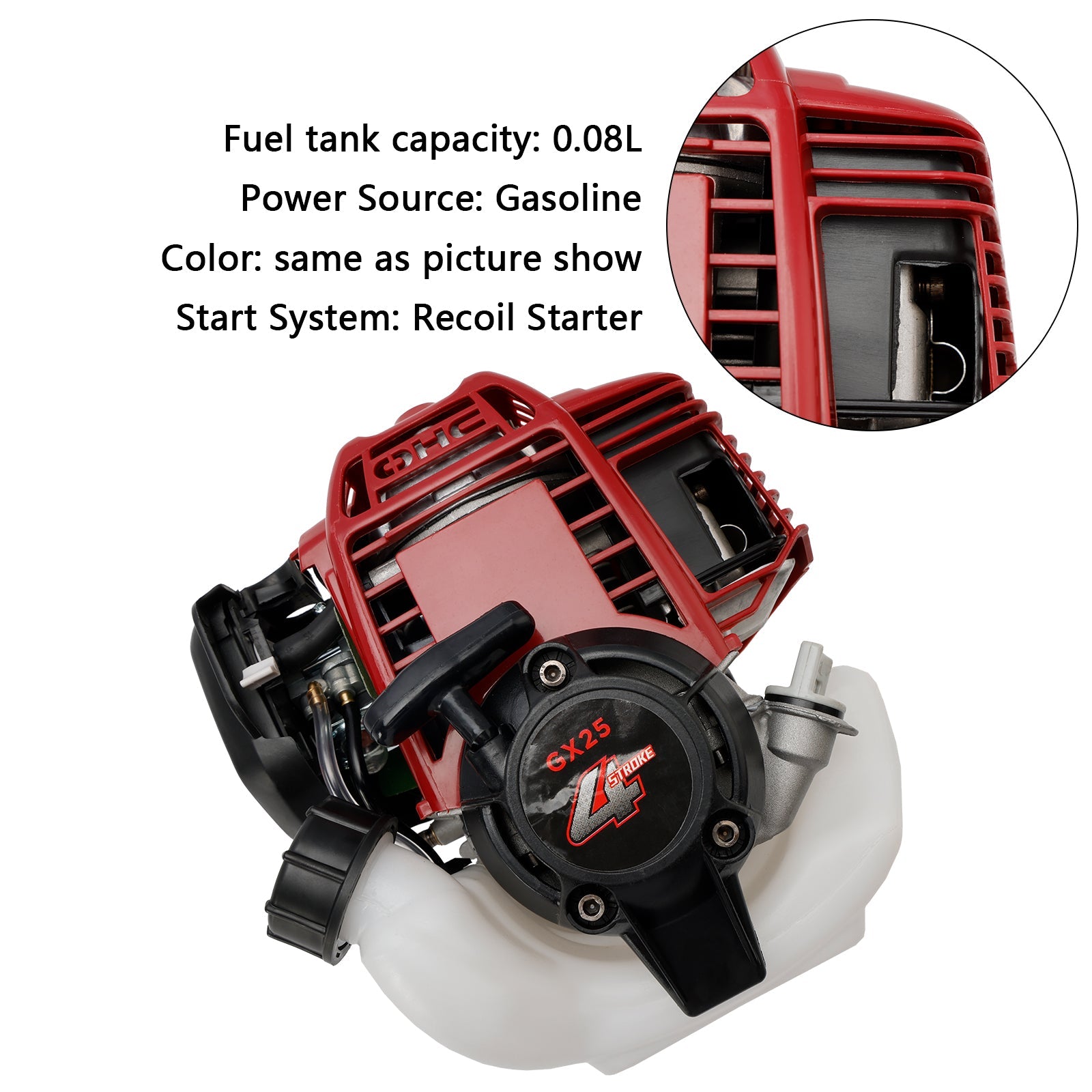 25cc 4-Stroke Gas Engine Replacement for Honda GX25, Fits Weed Eater, Brush Cutter & Trimmers