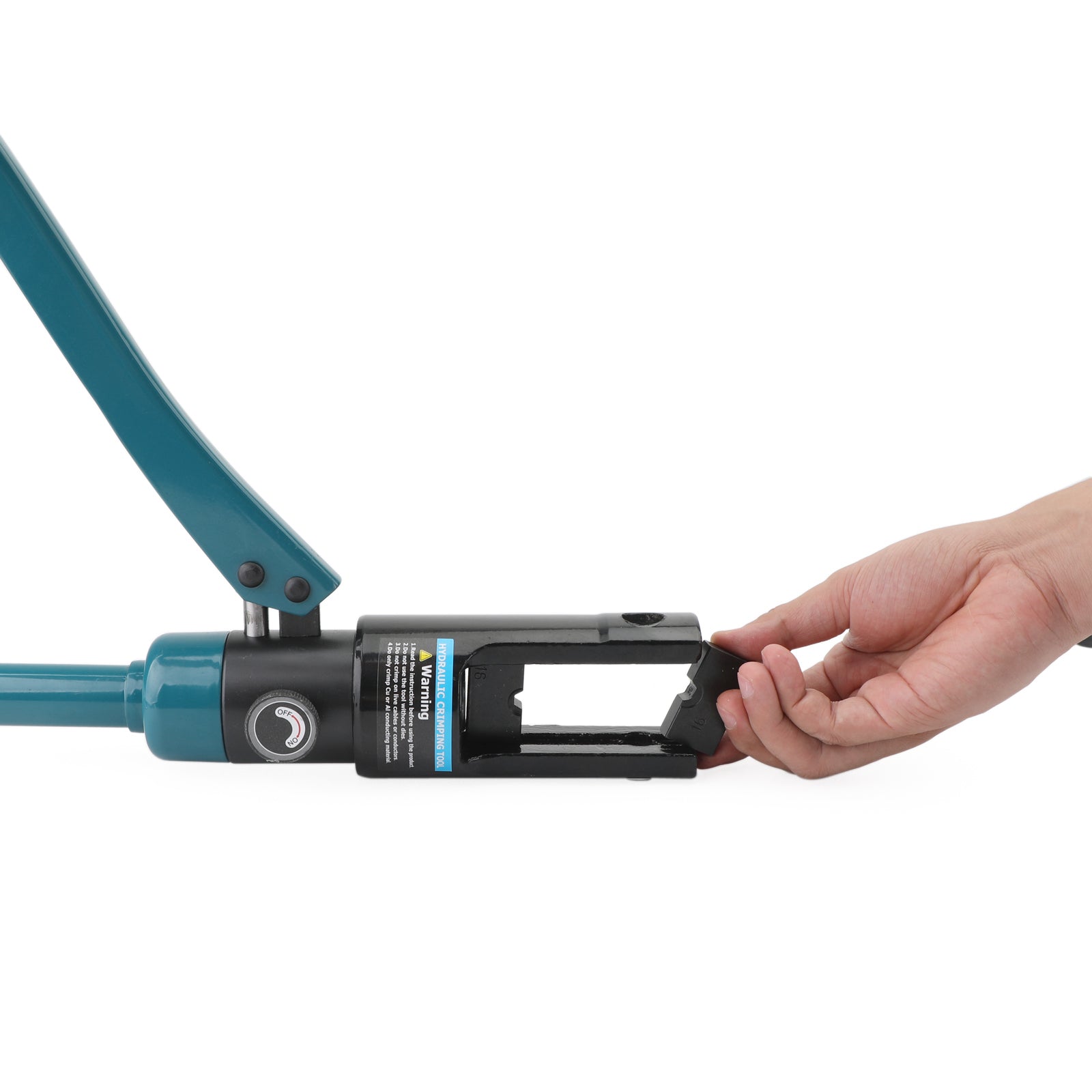 16 Ton Hydraulic Cable Lug Crimper Tool Kit, 6 AWG - 600 MCM, with 11 Upgraded Black Dies & Case