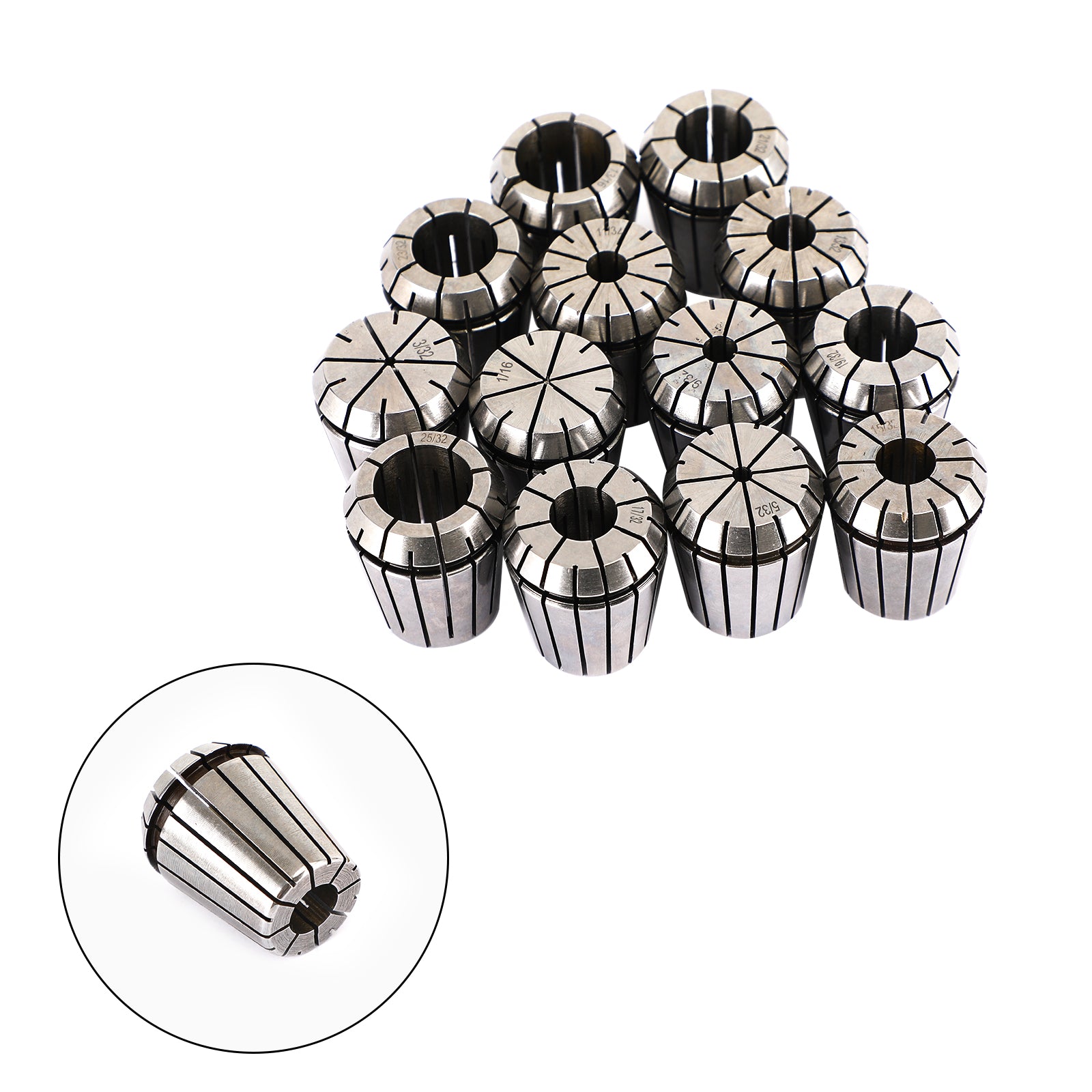 13Pcs ER32 Spring Collet 1/16-13/16" For CNC Milling Lathe Tool Workholding
