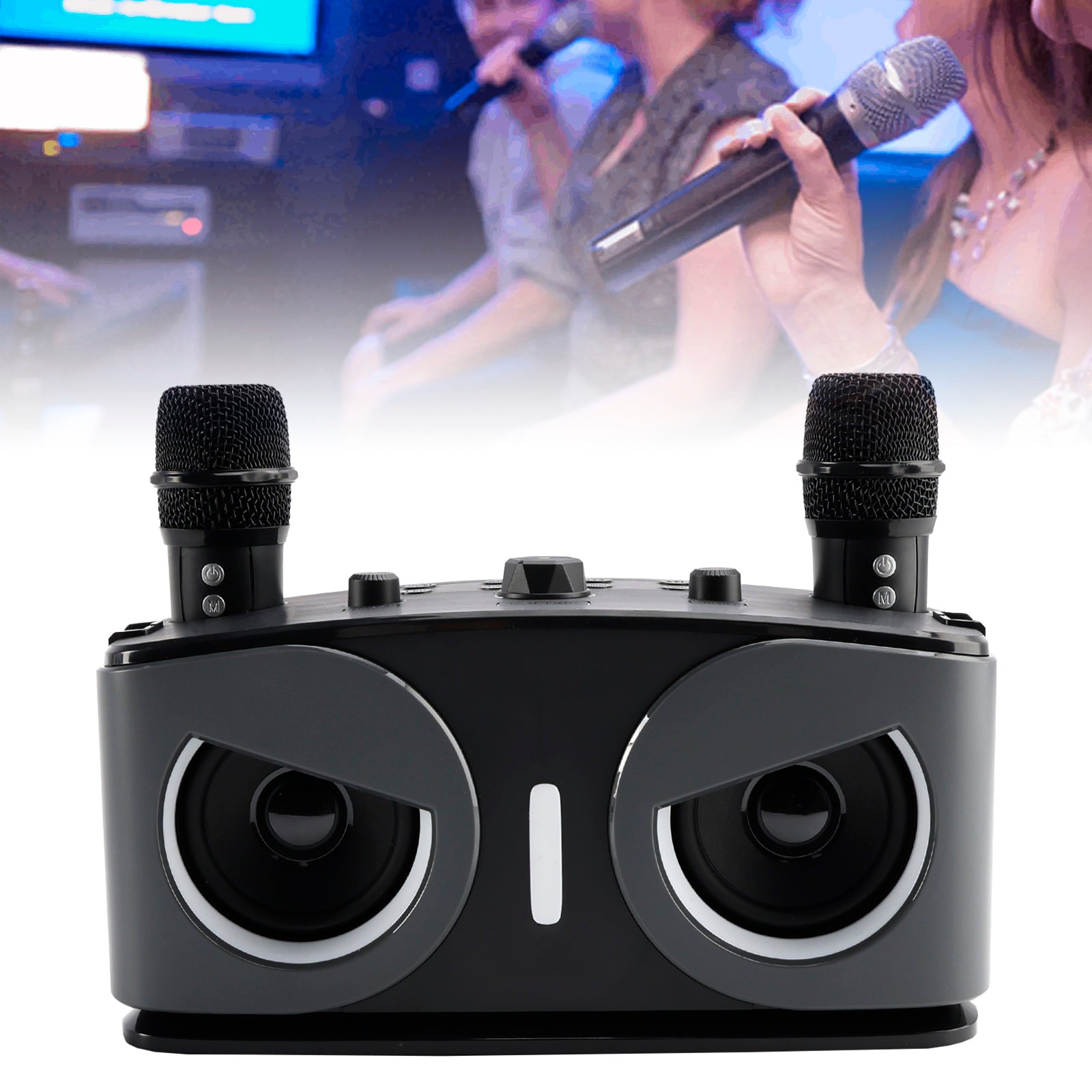 Karaoke Machine for Kids & Adults with 2 Microphones, Portable Bluetooth Speaker with Voice Changer & Echo for Parties