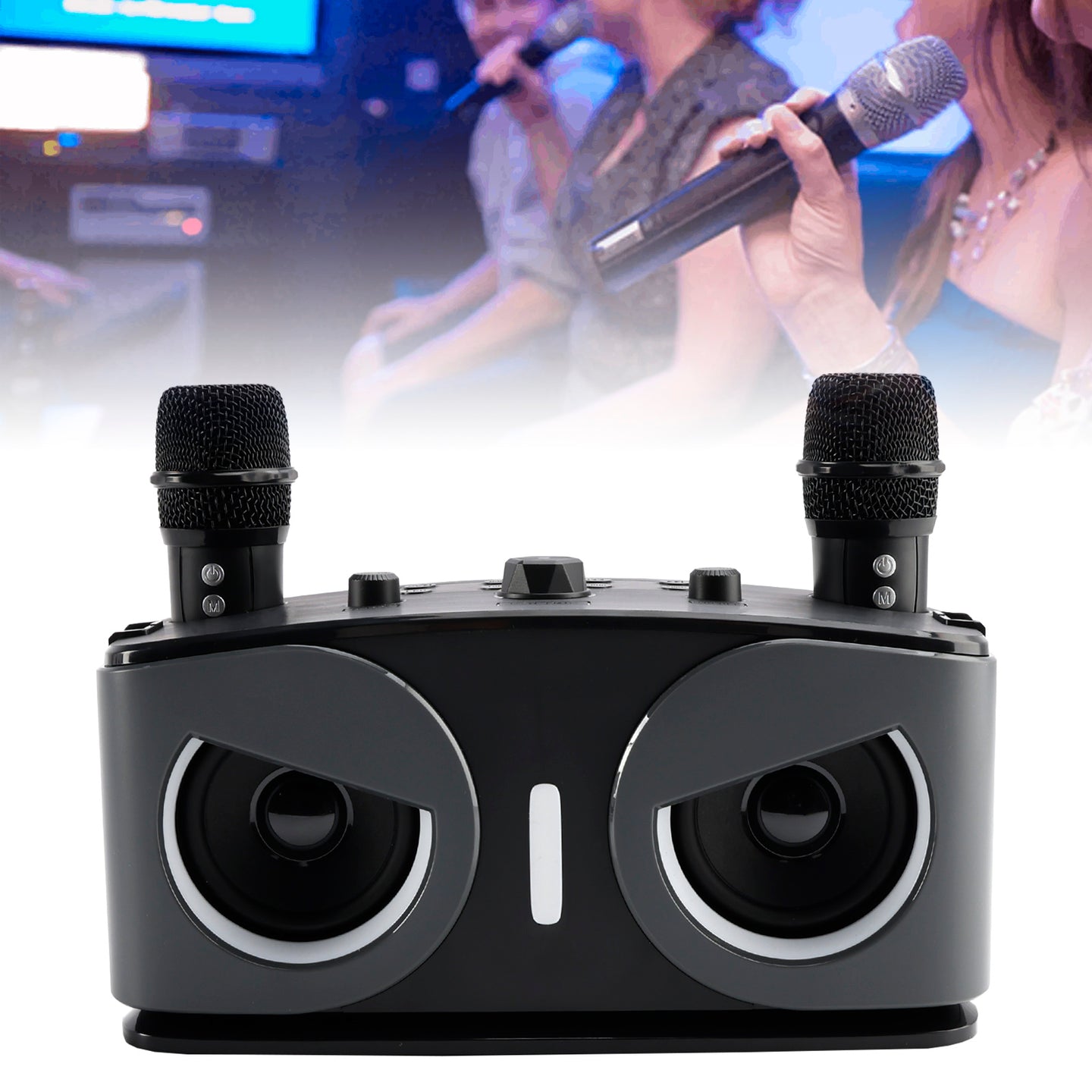 Karaoke Machine for Kids & Adults with 2 Microphones, Portable Bluetooth Speaker with Voice Changer & Echo for Parties