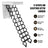 11 Steps 3m Electirc Attic Ladder Aluminum Folding With Remote Loft 31.5*35.4inch