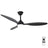 Remote Quiet 6 Speeds Black White Modern 52" Pendant Ceiling Fan with Light