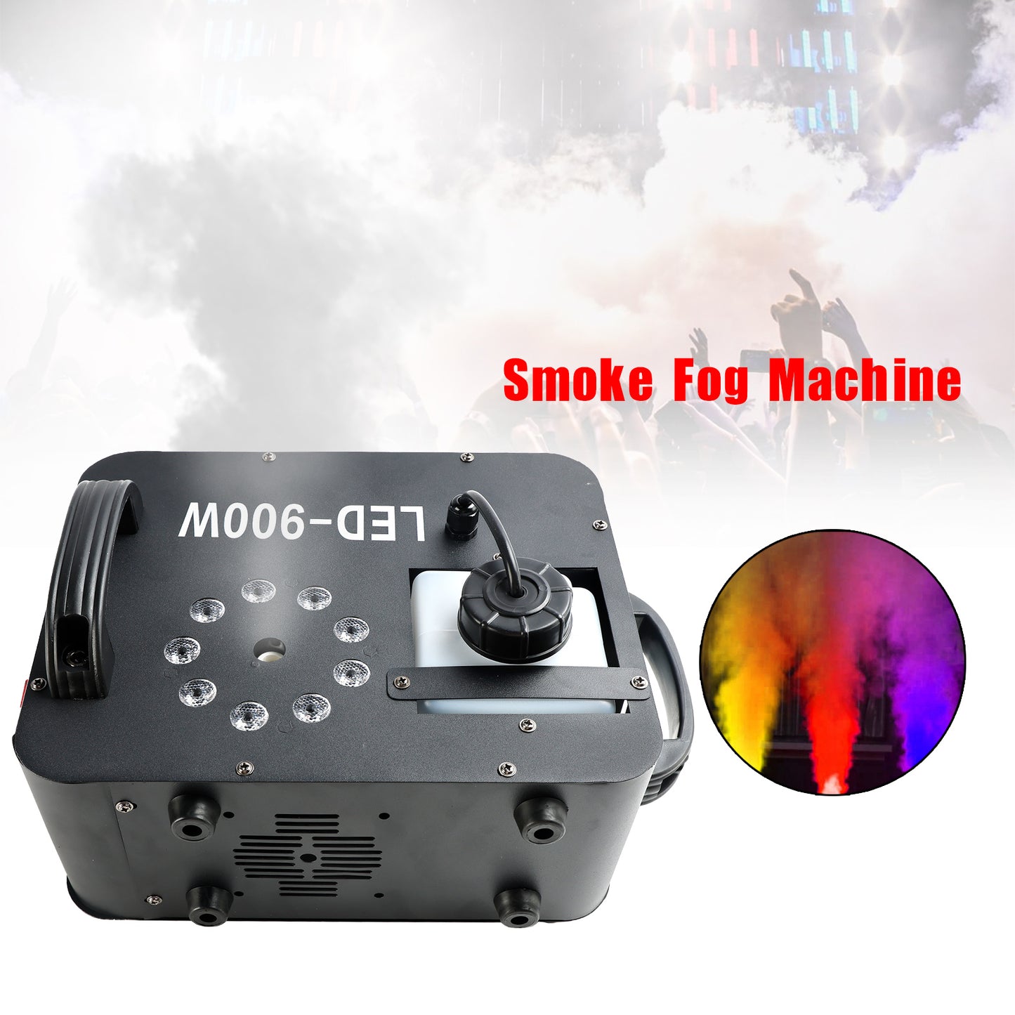 900W RGB LED Light Smoke Fog Machine Stage Fogger DJ Spray Smoke Effect