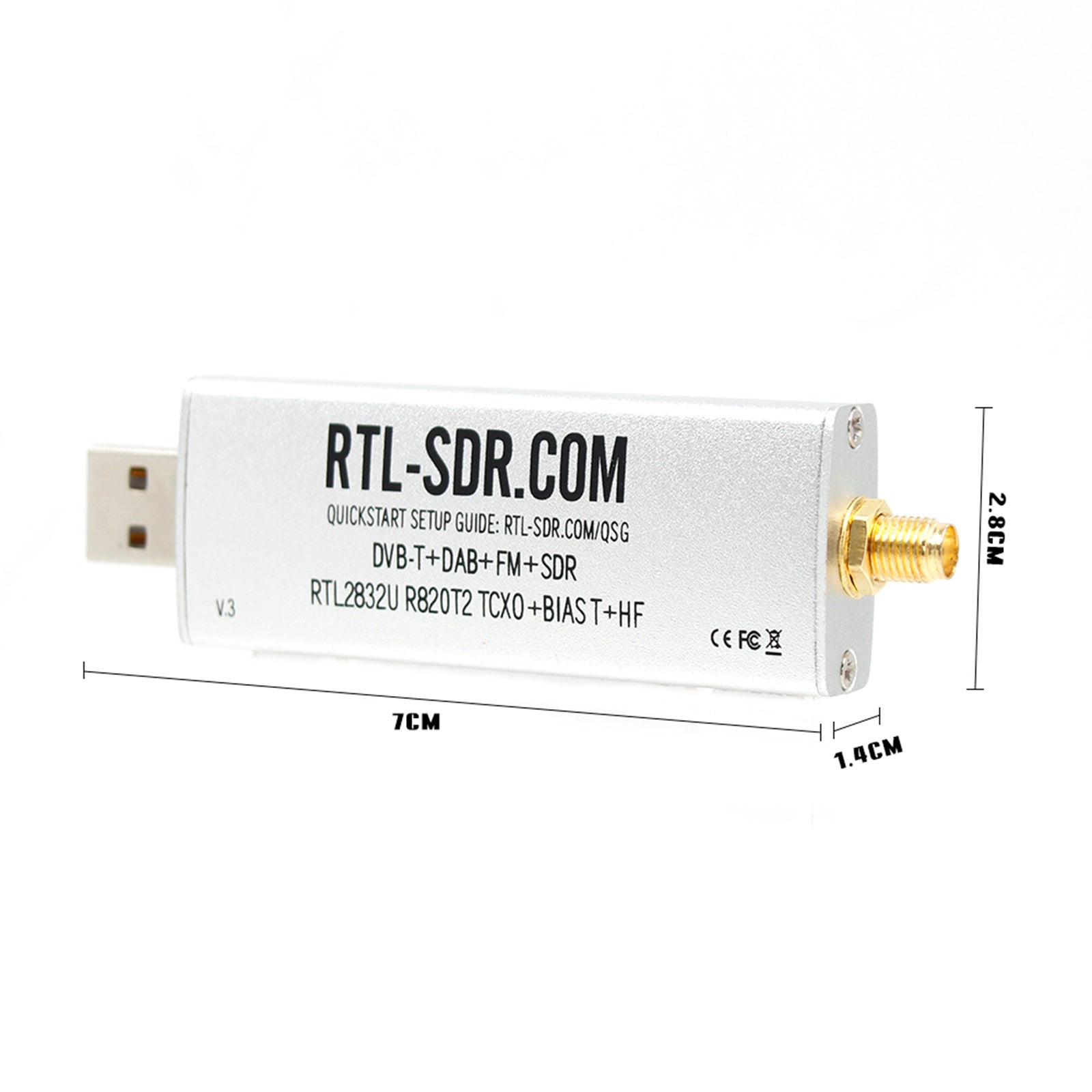 RTL-SDR Blog R820T2 RTL2832U 1PPM TCXO SMA Software Defined Radio