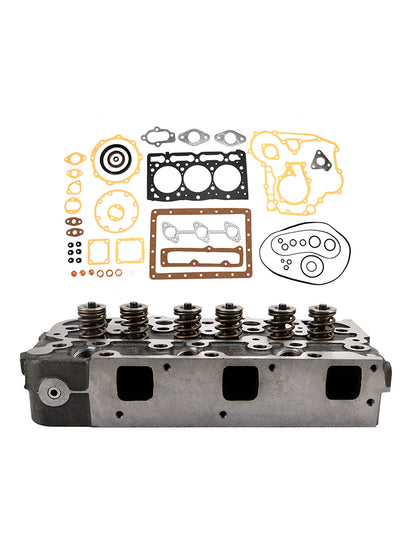 Complete Cylinder Head for Kubota D1305 Engine, Fits RTV1100, ZD331, B2620, with Gasket Kit & Valves