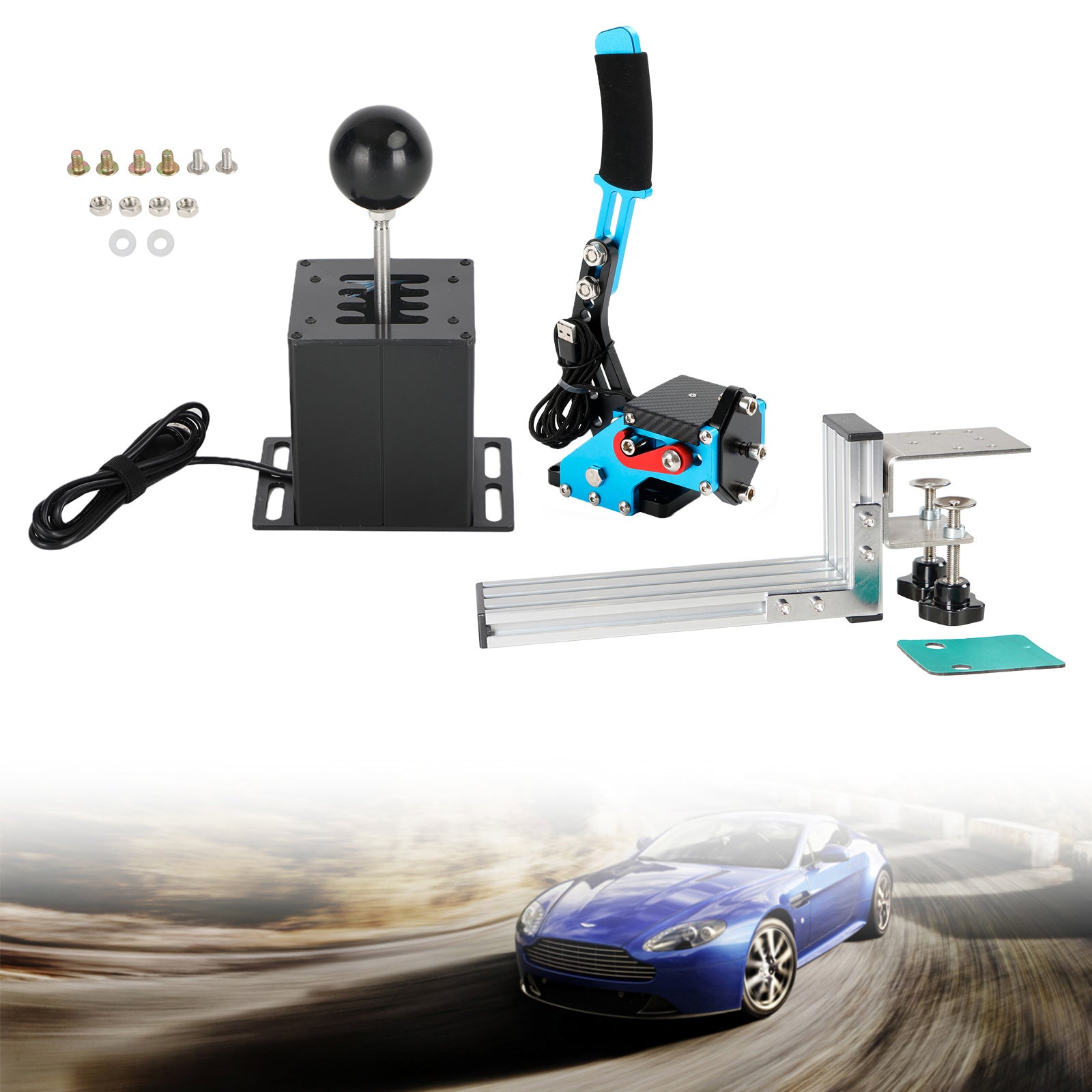 USB Handbrake with L Clip and H Shifter for Logitech G27 G29 G920 Racing Game