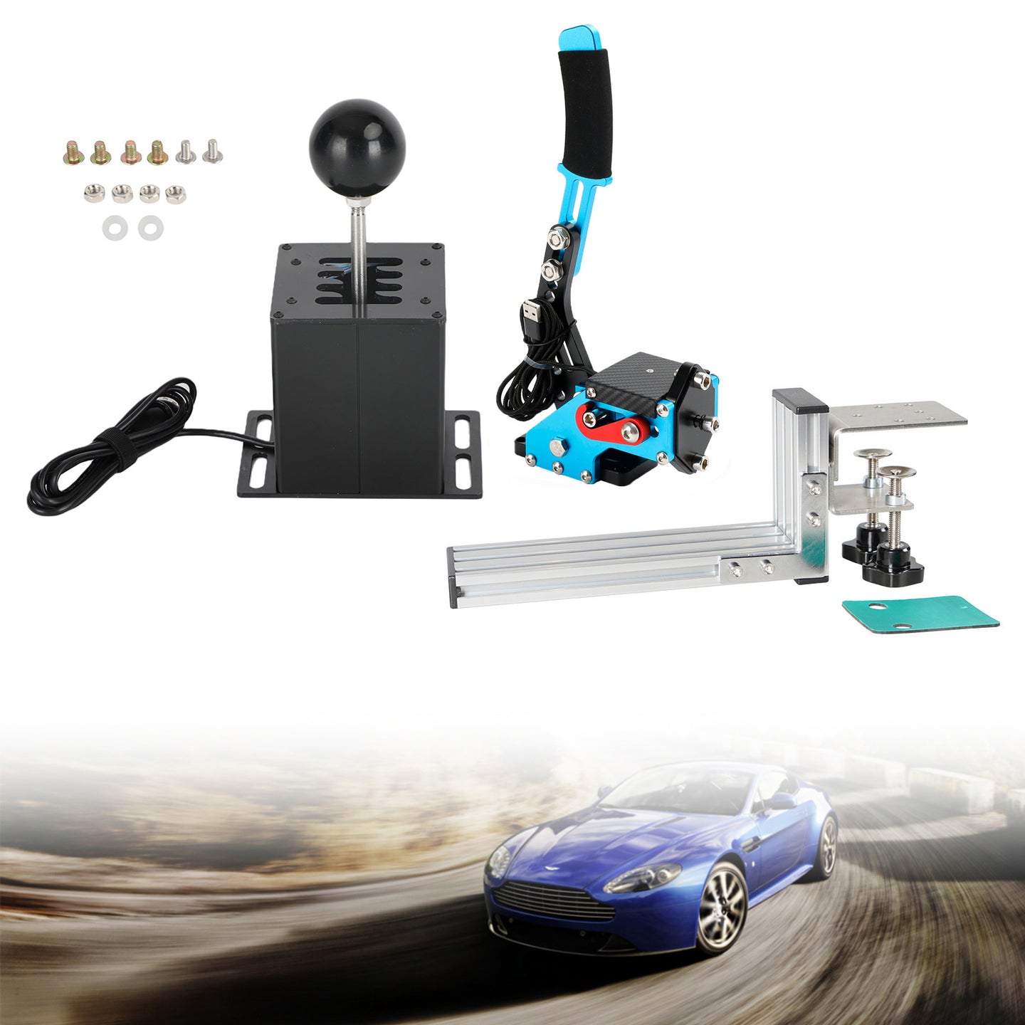USB Handbrake with L Clip and H Shifter for Logitech G27 G29 G920 Racing Game