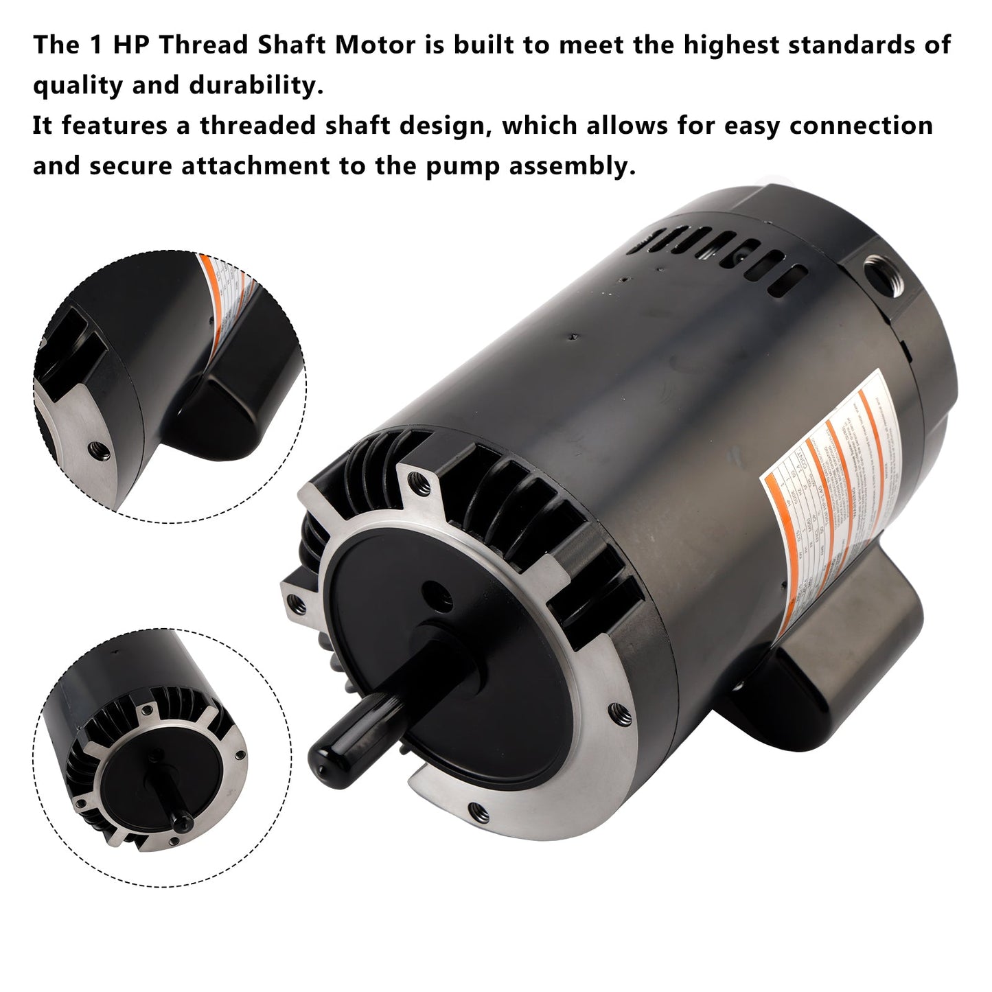 B128 1HP Full Rated Pool Pump Motor – 115V/230V Swimming Pool Motor Replacement
