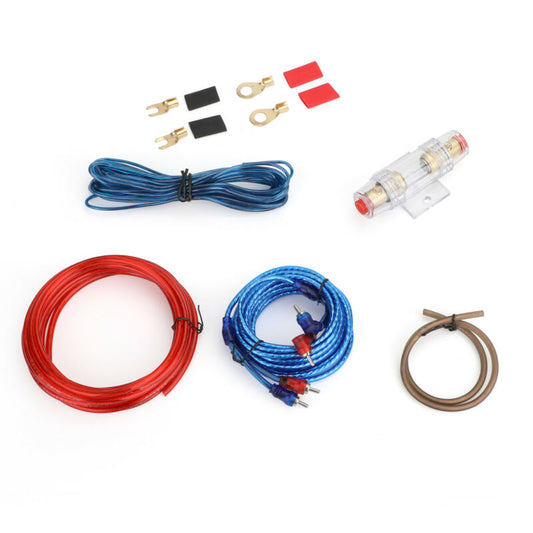 10 Gauge 1500W Car Amplifier Wiring Kit – RCA Subwoofer Amp Audio Power Cable 2-F Channel