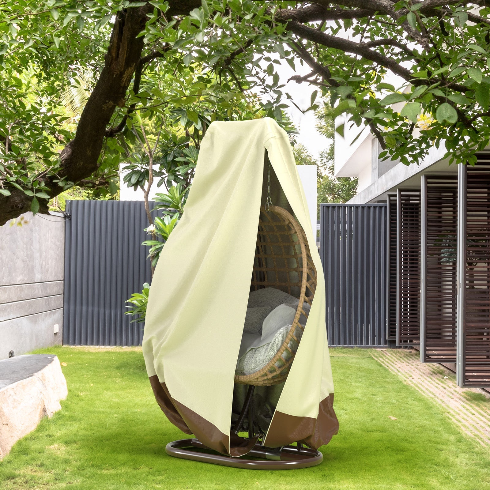 Patio Egg Chair Cover Hanging Outdoor Double Wicker Egg Swing Covers Waterproof 190*115cm