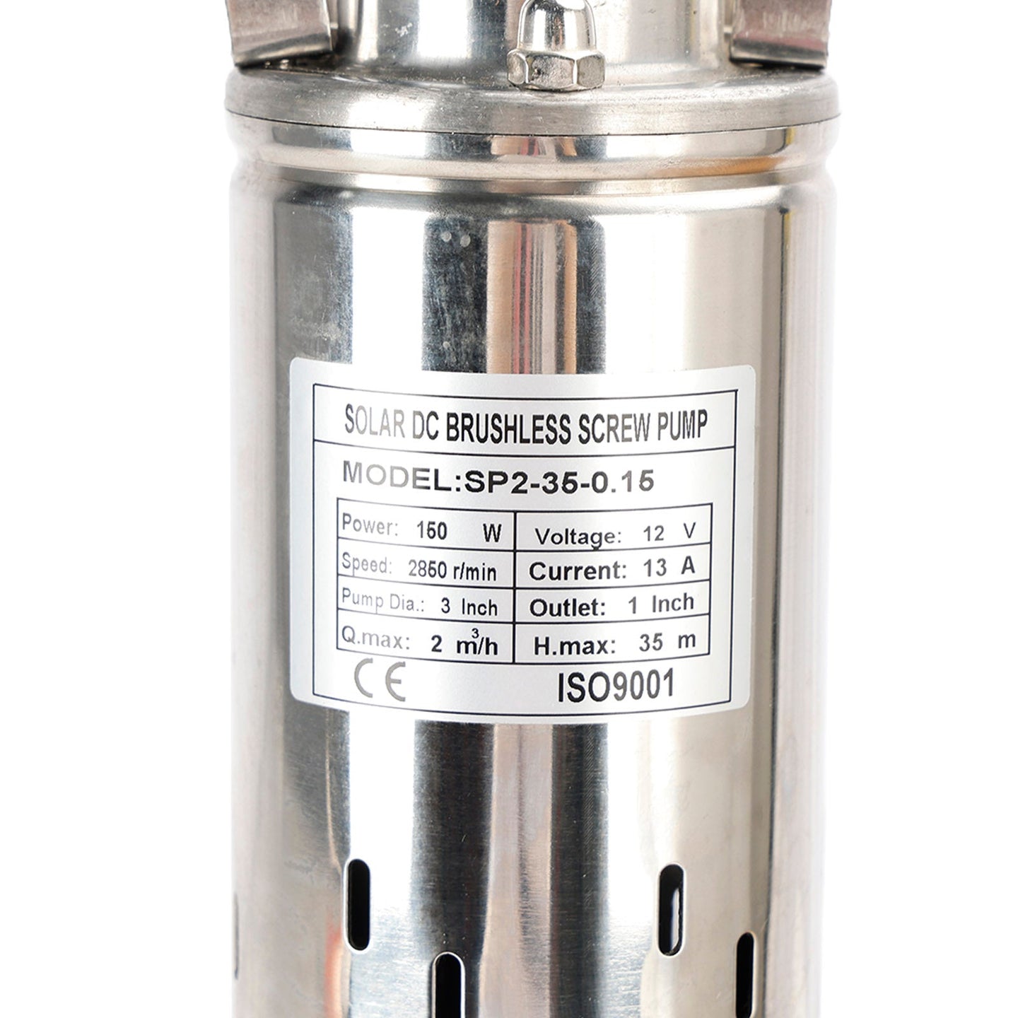 3" 12V 150W Deep Well Solar Submersible Bore Hole Water Pump Built-in MPPT