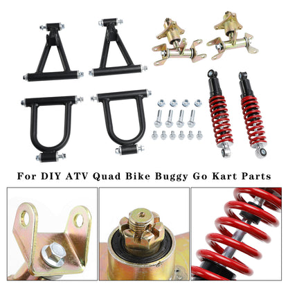 11" (285mm) Complete Front Suspension Kit with Upper & Lower A-Arms, Shocks, Steering Knuckles & Hubs for Go Kart ATV