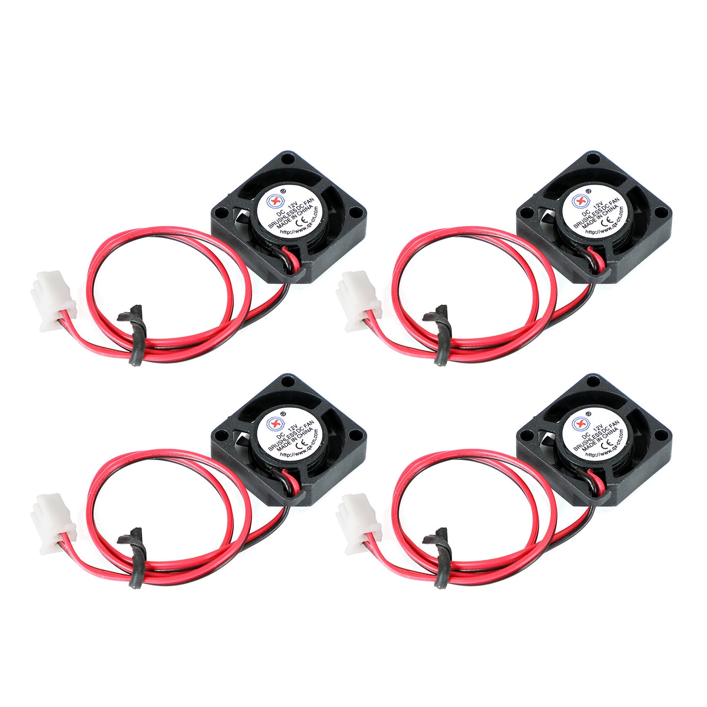 4Pcs Brushless Cooling Blower Fan 12V 0.06A 2006 20x20x6mm Sleeve 2 Pin Wire