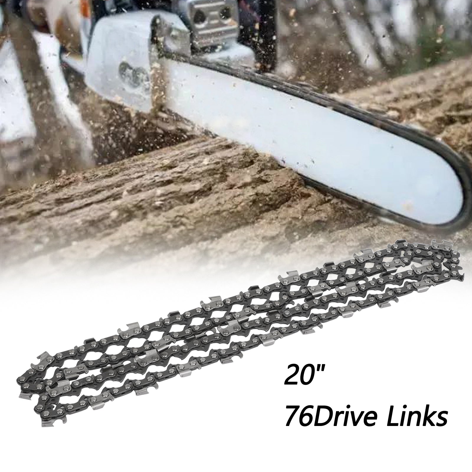 20-Inch Chainsaw Chain .325 Pitch .058 Gauge 76DL for Husqvarna & Chinese 5200 5800 Saws