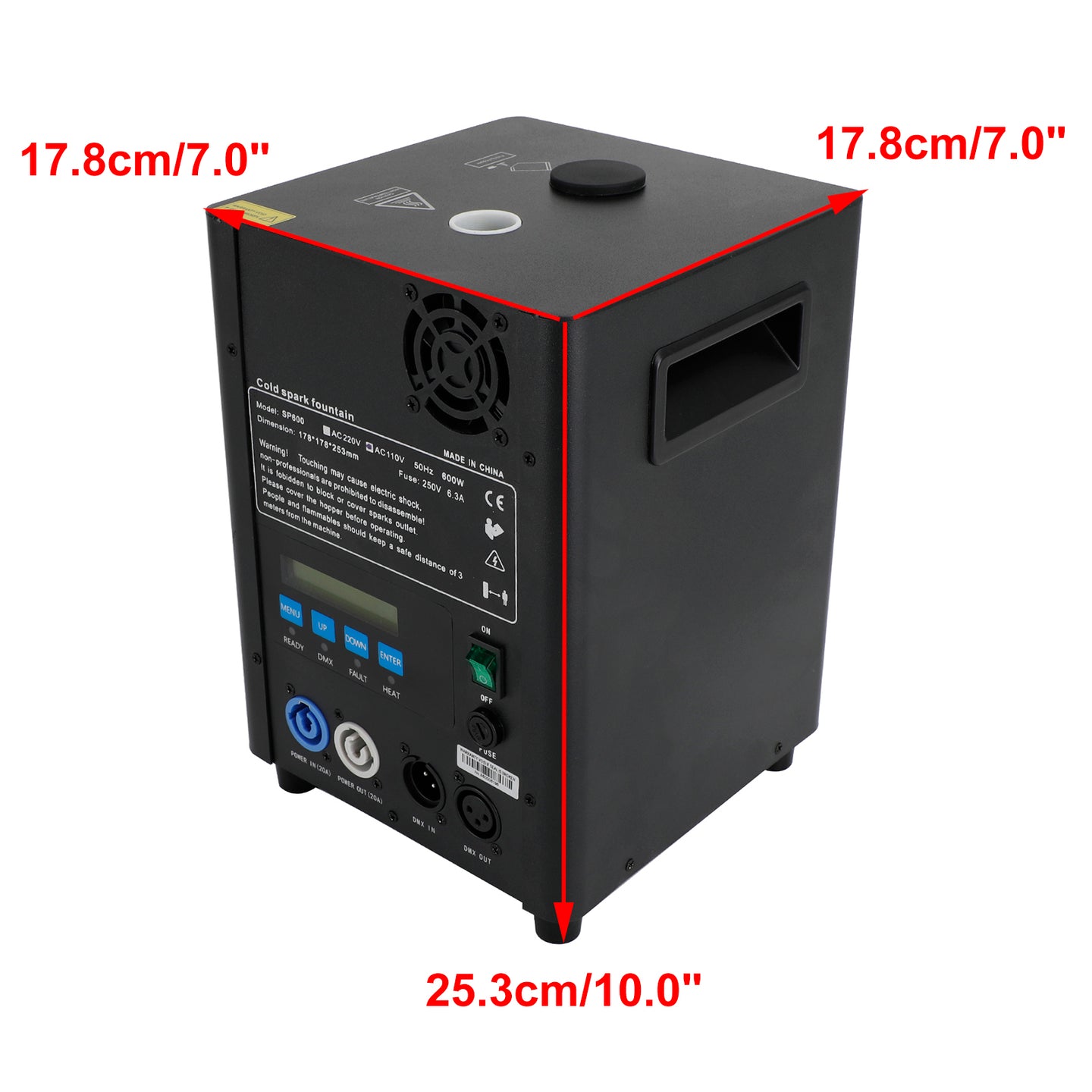 600W Electronic Cold Spark Machine – DMX Stage Firework Effect for Events, Low Noise Indoor Outdoor Party