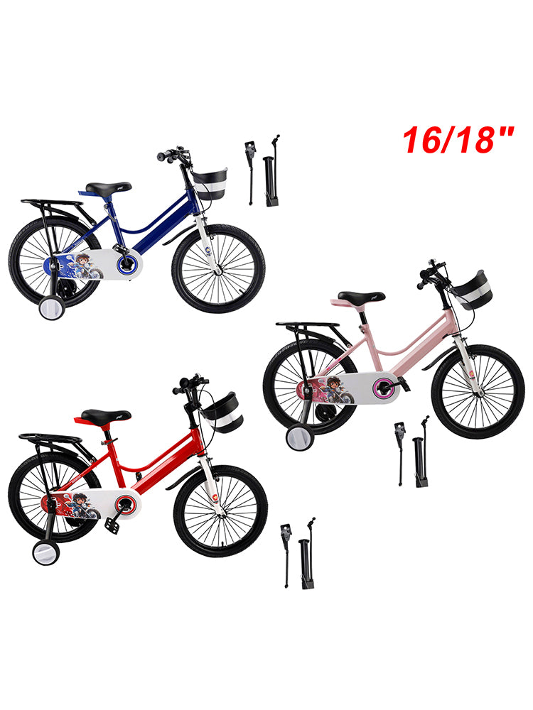 16" Kids Bike for Boys and Girls with auxiliary wheels & Rack Dark Blue