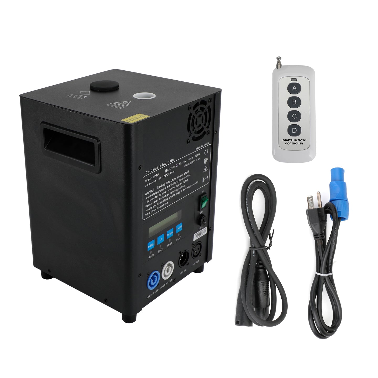 600W Electronic Cold Spark Machine – DMX Stage Firework Effect for Events, Low Noise Indoor Outdoor Party