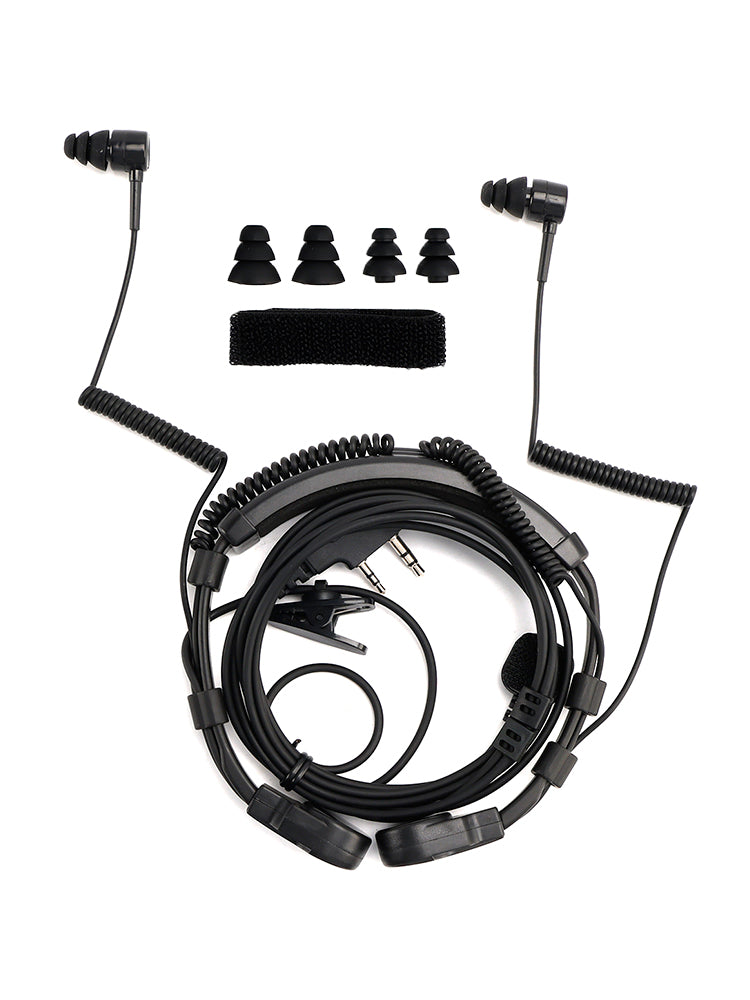 K-Head Binaural Mic Earpiece Headset for TK-208 TK-220 TH-D7 TH-F6Walkie Talkie