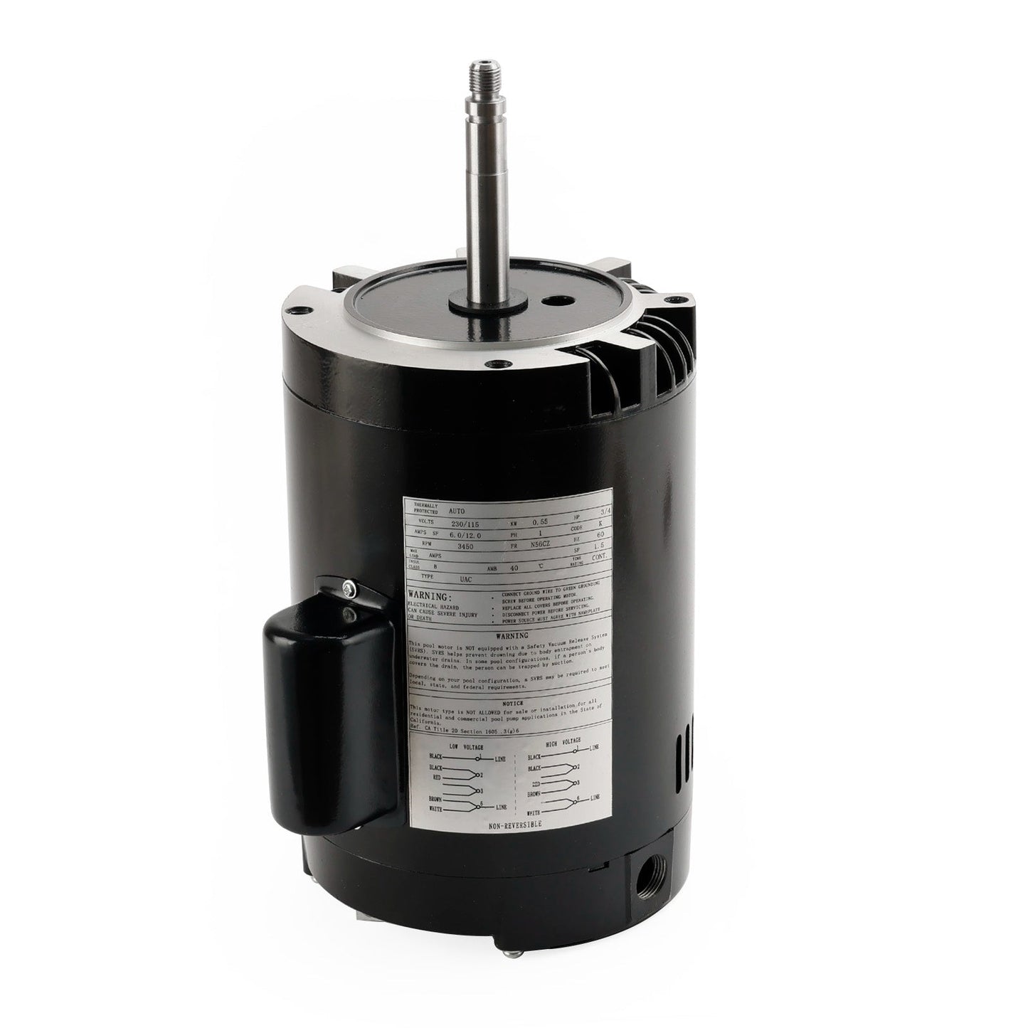 B625 Pool Booster Pump Motor, 3/4 HP, Replacement for Polaris PB4-60, 115V/230V