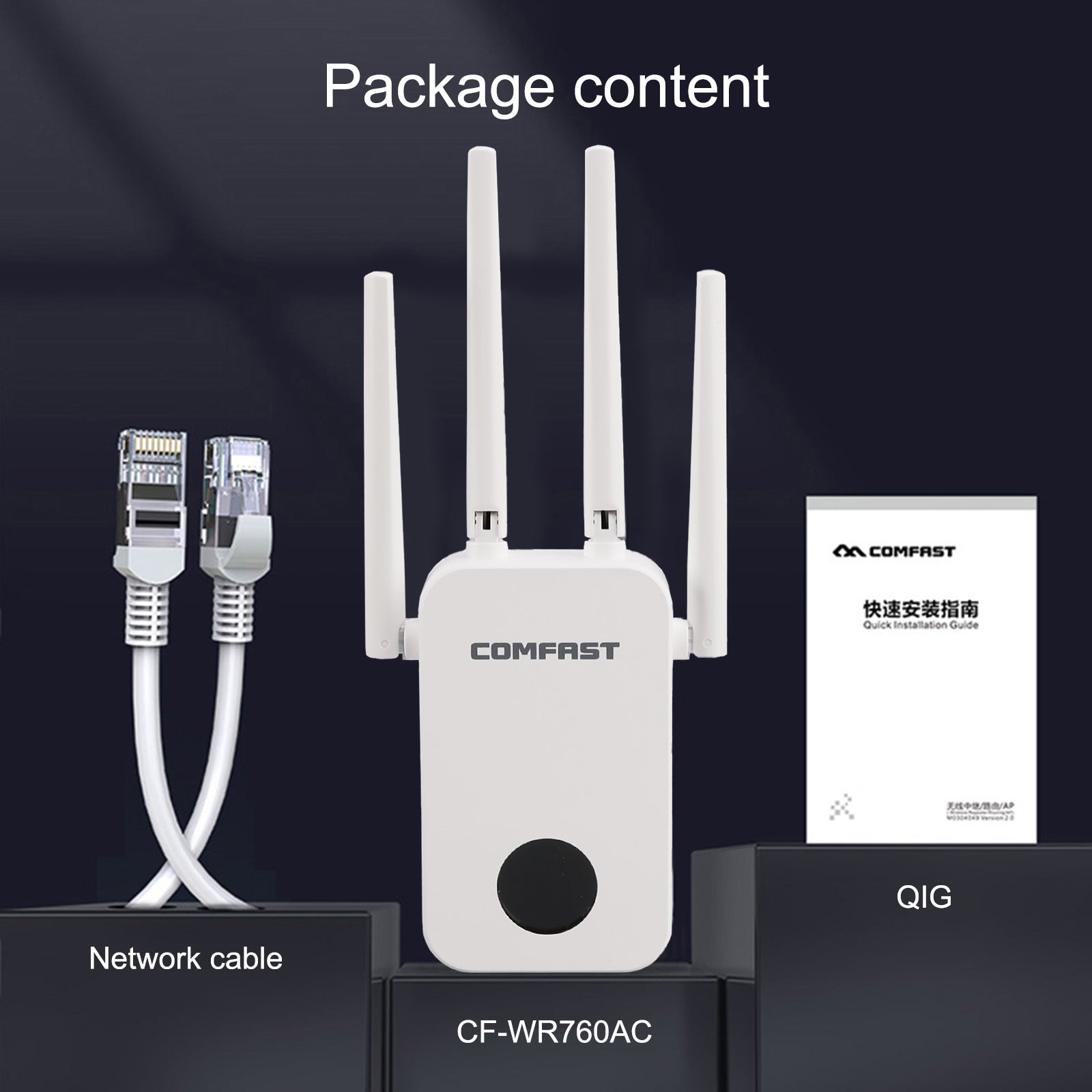 Dual Band 2.4G 5G WiFi Extender Signal Amplifier WiFi Booster 1200Mbps UK Plug