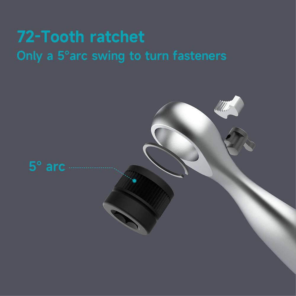 Polycarbonate and Alloy Steel 41-Pieces Mini Ratchet and Screwdriver Set Compact and Portable