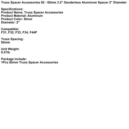 Truss Spacer Accessories 82 - 82mm 3.2" Genderless Aluminum Spacer 2" Diameter