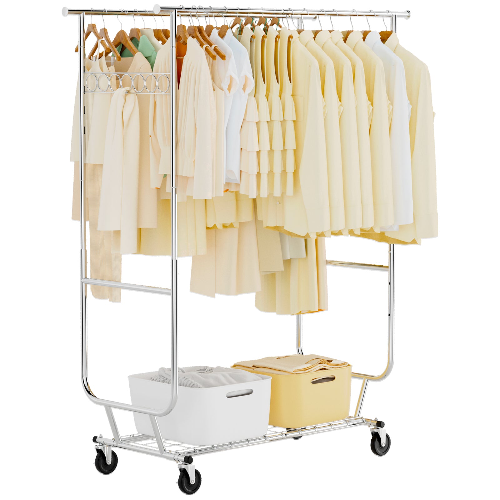 Portable Closet 660lbs Clothing Racks with Wheels Heavy Duty Clothes Rack Metal Clothes Storage (Copy)