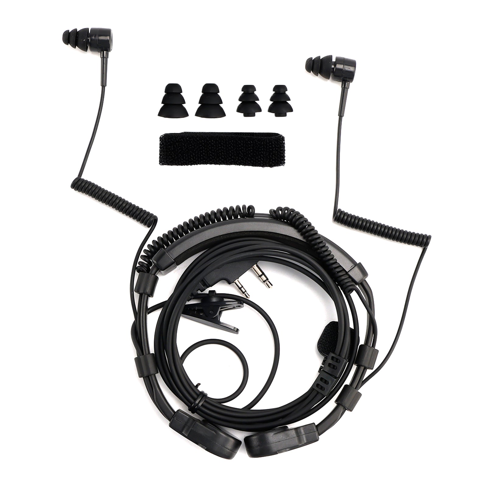 K-Head Binaural Mic Earpiece Headset for TK-208 TK-220 TH-D7 TH-F6Walkie Talkie