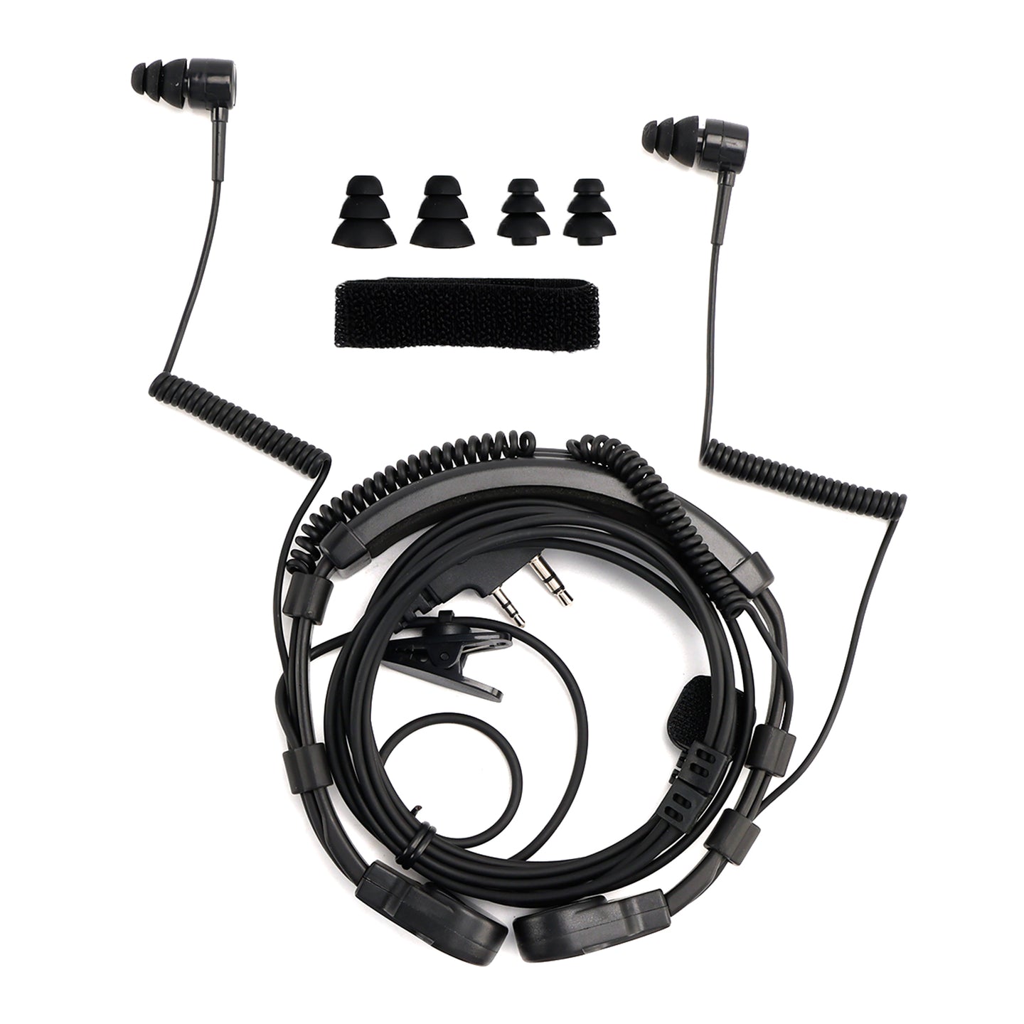 K-Head Binaural Mic Earpiece Headset for TK-208 TK-220 TH-D7 TH-F6Walkie Talkie