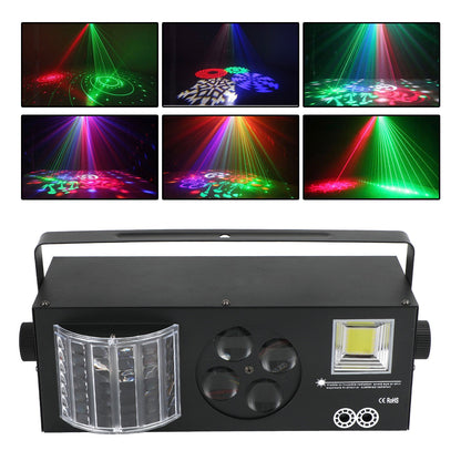 4-in-1 80W RGBW LED Stage Light with Pattern Strobe DMX DJ Disco Party Lighting + Remote