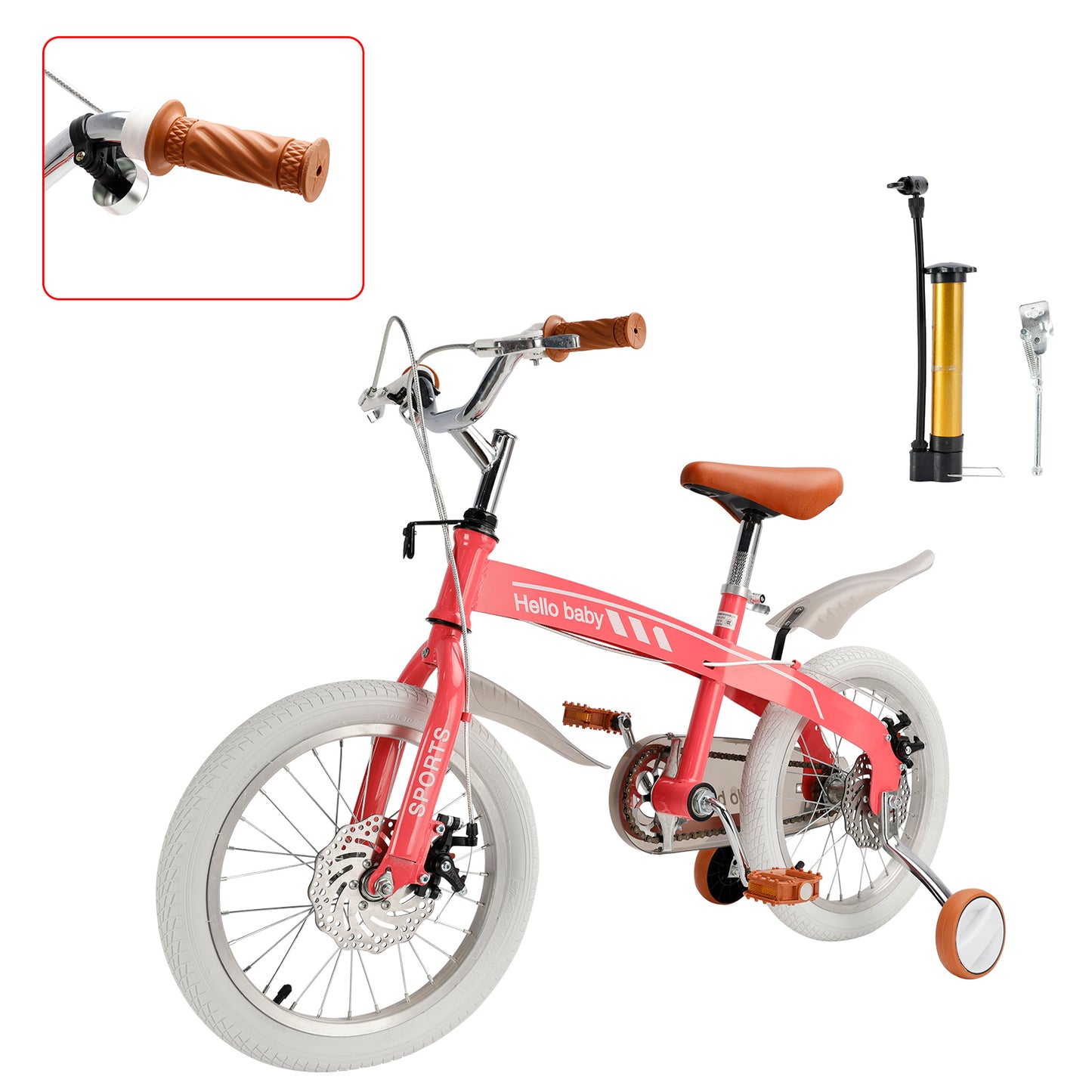 16 inches double disc brakes kid's bike children bicycle with LED headlight (Copy)