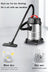 5 Gallon Stainless Steel Wet/Dry Shop Vacuum Cleaner 1800W with Powerful Suction & Large Capacity for Home & Commercial Use