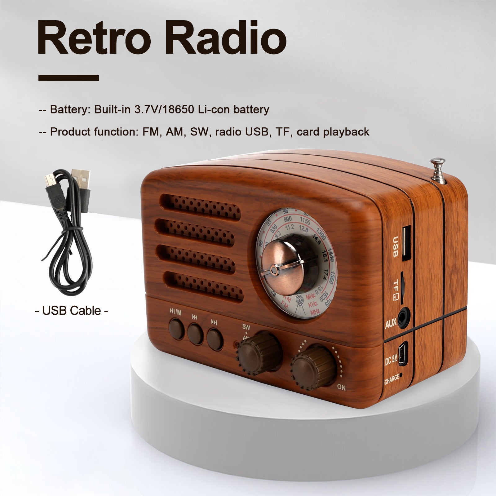 Retro-Style Decorative Radio Mini Portable Multifunction Music Player Bluetooth