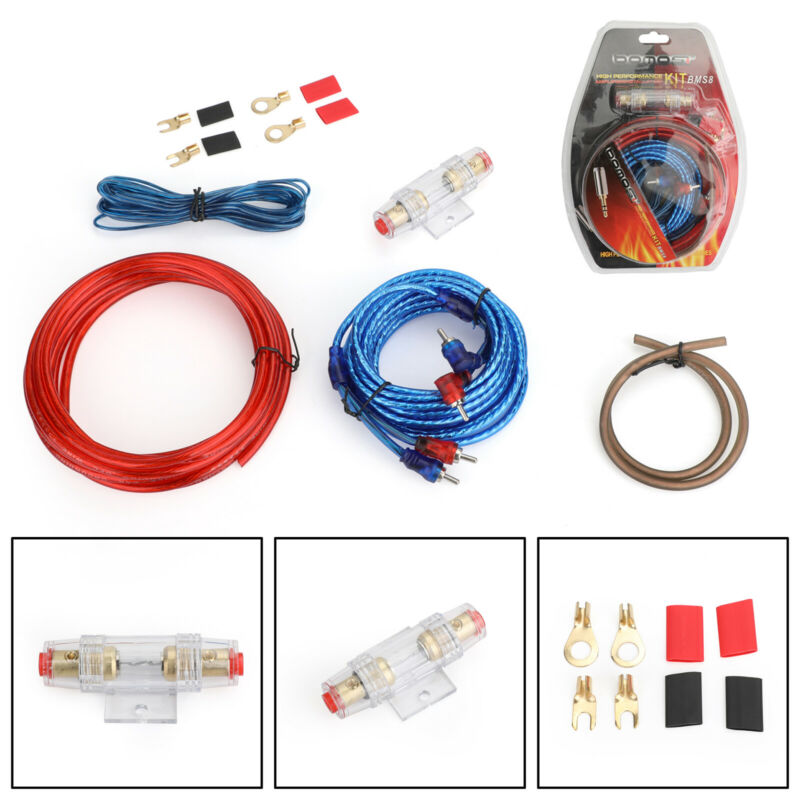10 Gauge 1500W Complete Amplifier Wiring Kit with RCA & Speaker Cables for Car Audio Subwoofer Amp Install